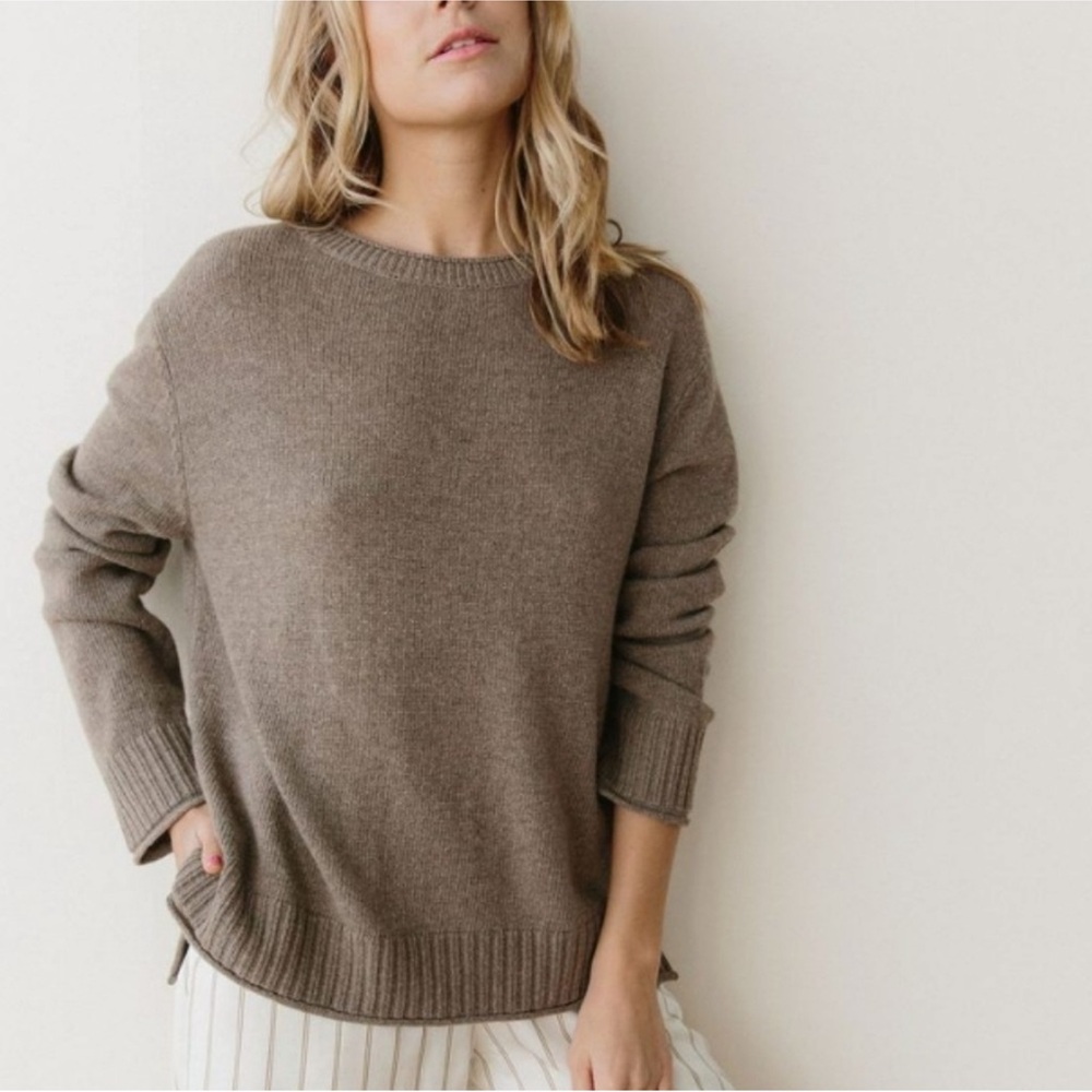 Jenni Kayne Brown Crew Neck Sweater